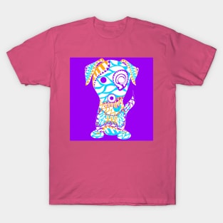 kawaii puppy dog in royal pattern ecopop T-Shirt